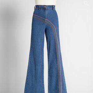 ModCloth Rainbow With Me Wide Leg Jeans